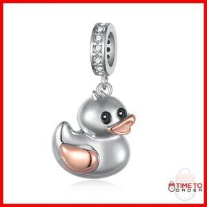 925 Sterling Silver Duck Charm Bracelet Jewelry Gift for Women